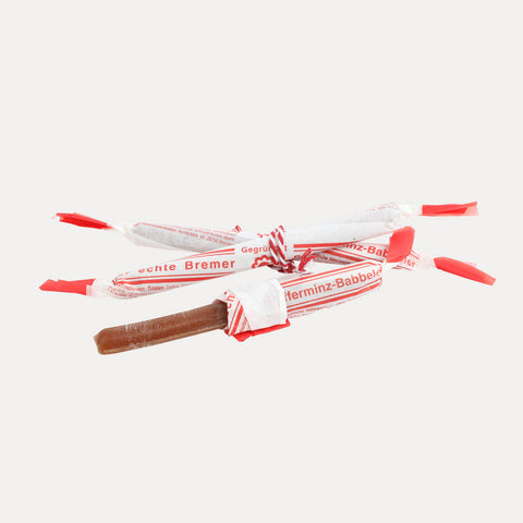 Bremer Babbeler, Pfefferminzstangen –  3 Stück - Made in Bremen - A.F. Bruns Süßwarenfabrikation - Bonbon
