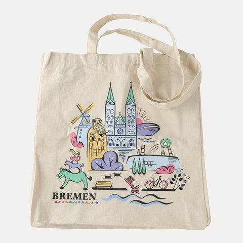 Bedruckte Baumwolltasche – Bremen Collage