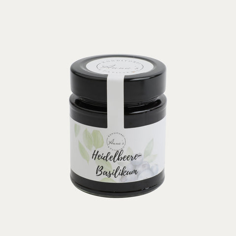 Fruchtaufstrich – Heidelbeere, Basilikum – Annas Patisserie – 150 g