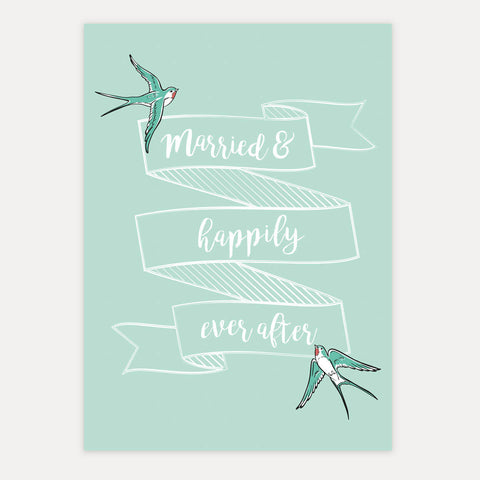 Married & happily ever after – Astreine Karten – Postkarte