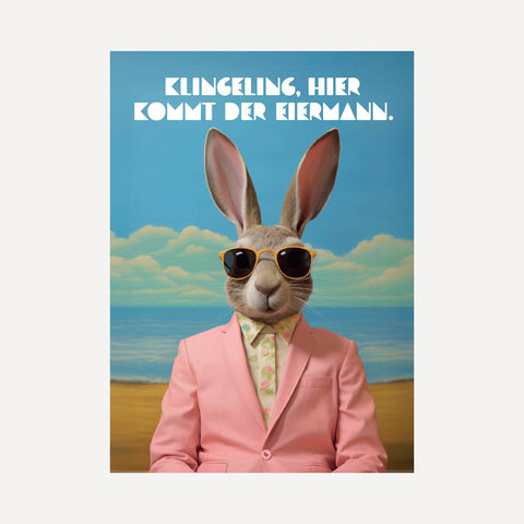 Klingeling, hier kommt der Eiermann – Postkarte