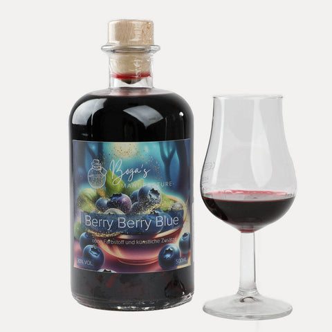 Berry Berry Blue – Blaubeer-Spirituose mit Glitzer – 500 ml