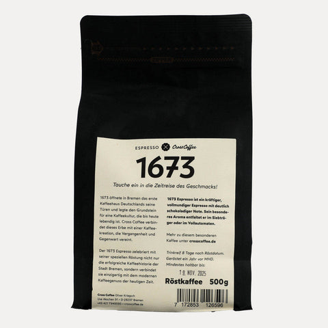 1673 Espresso Cross Coffee – ganze Bohne – 500 g