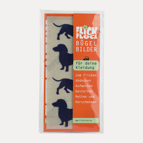 Dackel – Bügelbild Motivbogen – Flickflock