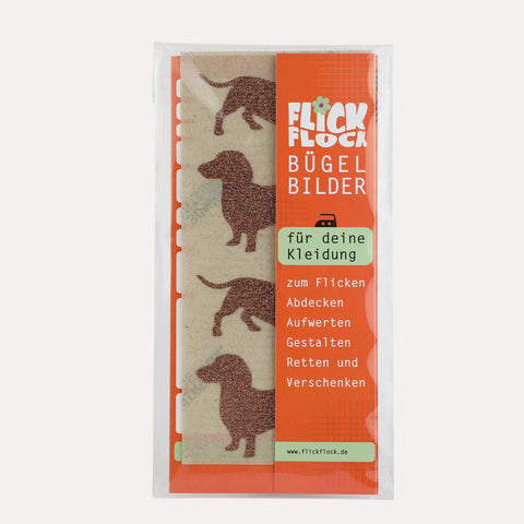 Dackel – Bügelbild Motivbogen – Flickflock