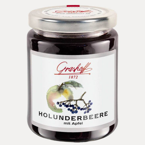 Holunderbeer-Apfel Konfitüre – Fruchtaufstrich Grashoff – 250 g - Made in Bremen - Grashoff - Fruchtaufstrich