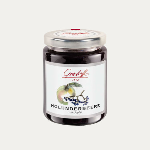 Holunderbeer-Apfel Konfitüre – Fruchtaufstrich Grashoff – 250 g