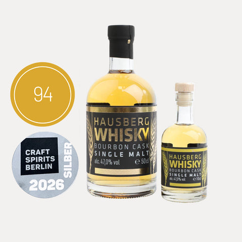 Limitierte Edition – Hausberg Whisky Single Malt Bourbon Cask – Holzbox – 500 ml