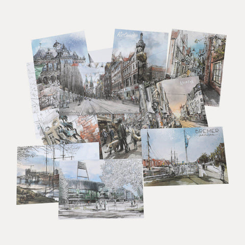 10 Ansichten einer Stadt Neu – Bremer Kartenset