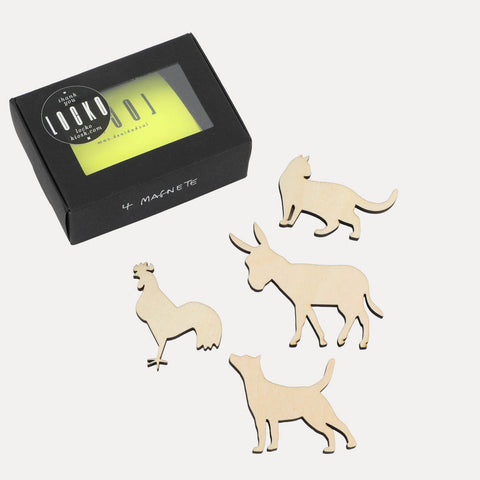 Stadtmusikanten Magnet-Set – 4 St. Acryl oder Holz – LOCKO