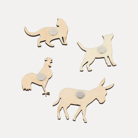 Stadtmusikanten Magnet-Set – 4 St. Acryl oder Holz – LOCKO