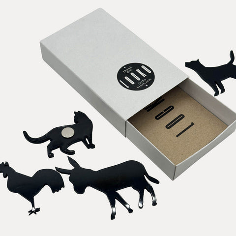 Stadtmusikanten Magnet-Set – 4 St. Acryl schwarz – LOCKO