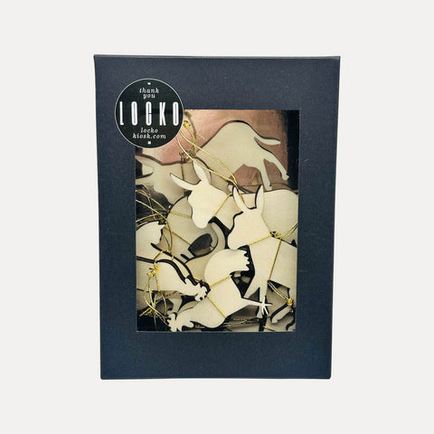 Stadtmusikanten Weihnachtsschmuck – 12er Set Holzanhänger – LOCKO