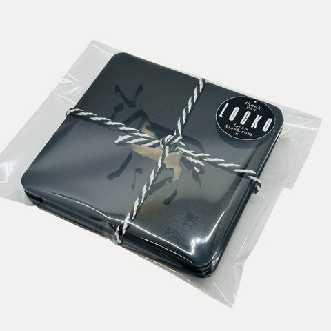 Stadtmusikanten 4 x Acryl schwarz – Untersetzer Set – LOCKO