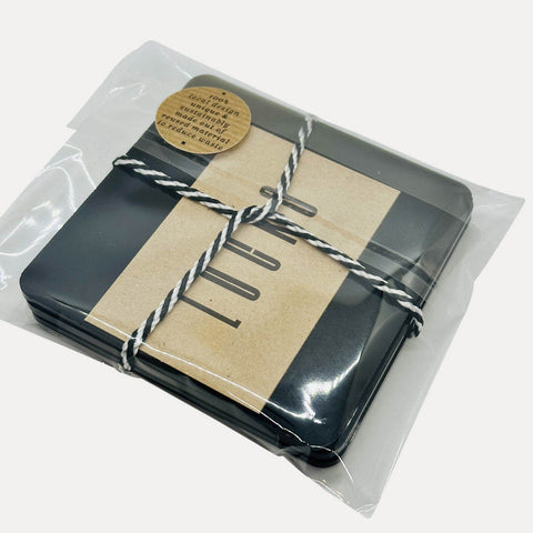 Stadtmusikanten 4 x Acryl schwarz – Untersetzer Set – LOCKO