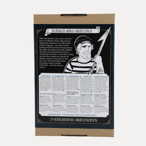 Blanker Hans Lakritzbox – Fünf Bremer Lakritzsorten – Geschenkbox