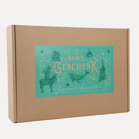 Geschenkkarton L – mit Schmucketikett Bremer Geschenk - Made in Bremen - Made in Bremen - Geschenkkarton