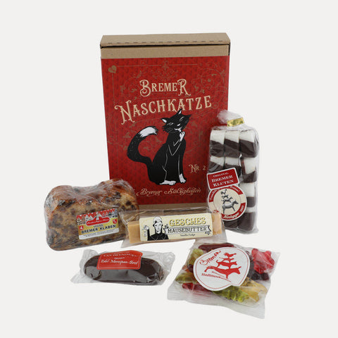 Die Bremer Naschkatze Nr. 2 – Fünf Bremer Süßigkeiten Geschenkbox
