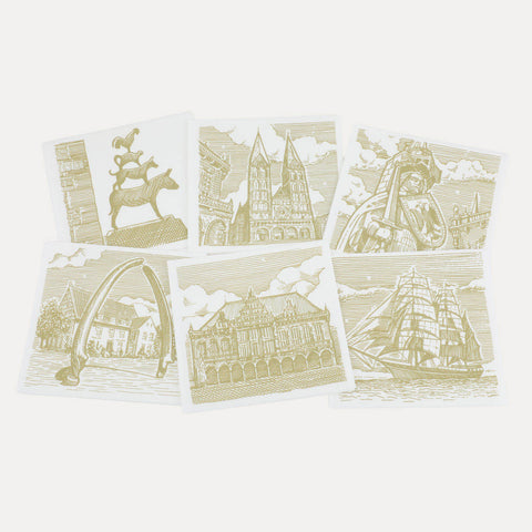 Bremen Servietten – 6 verschiedene Bremer Motive