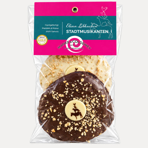 Stadtmusikanten Elisen – weiße und dunkle Schokolade – 2 Stück – 150 g