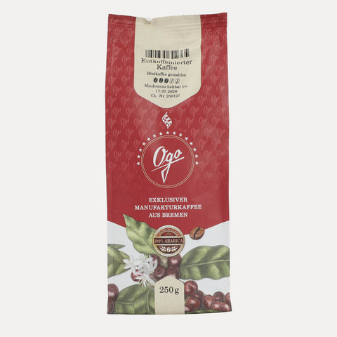Entkoffeinierter Kaffee – Ogo – gemahlen – 250 g