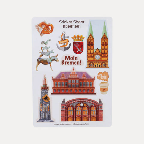 Stickerblatt – Moin Bremen – Splitmoon Art
