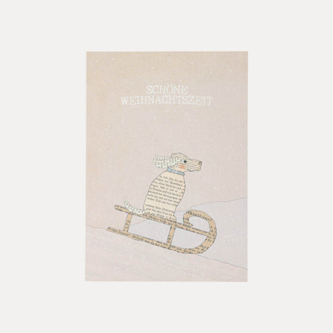 Schlittenhund – Schöne Weihnachtszeit – Tikiono – Postkarte