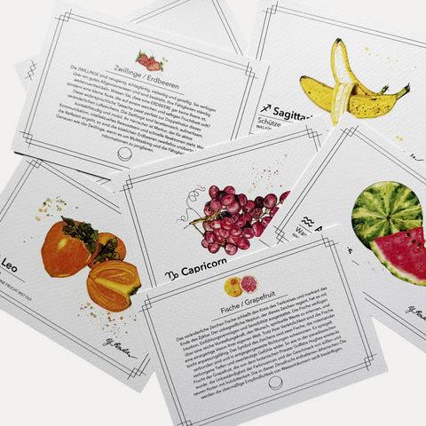 Welche Frucht bist du? – Sternzeichen Kartenset – Yuliya Kozda