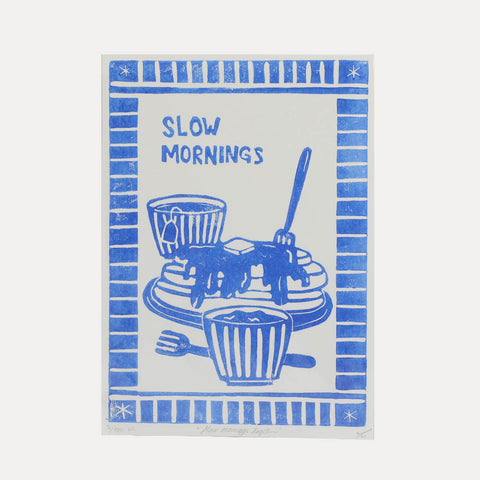 Slow Mornings - Linoldruck - DIN A5