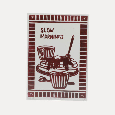 Slow Mornings - Linoldruck - DIN A5