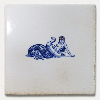 Meerjungfrau-Schwimmring-Fliese- Kunst auf handgemachter Keramik - Made in Bremen - DE HOOP -