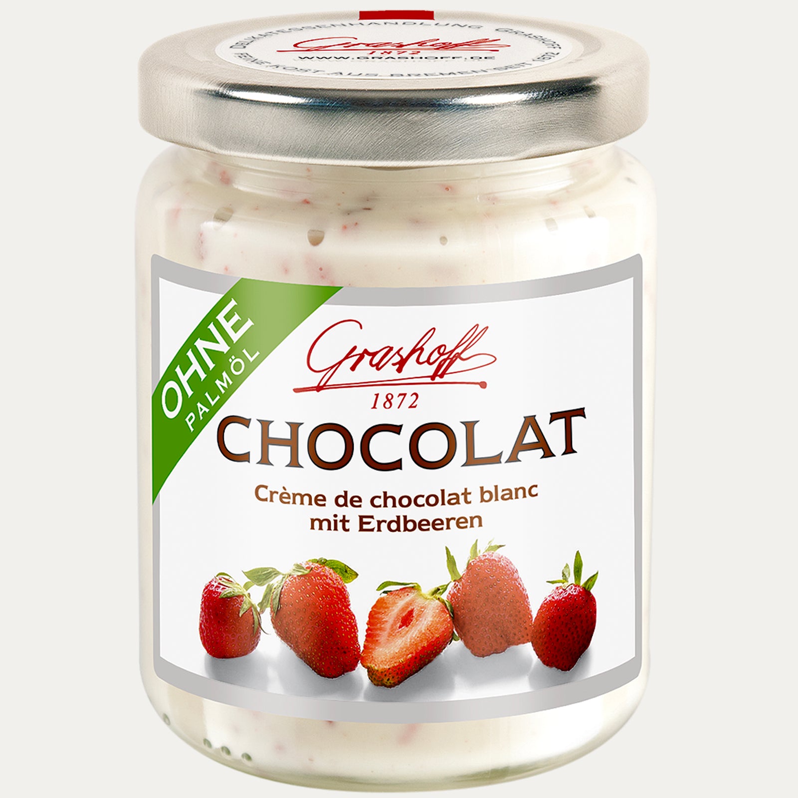 Weiße Chocolat mit Erdbeeren - Made in Bremen - Grashoff -