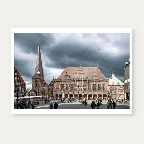 Marktplatz, Rathaus, Kirche (025) – Postkarte