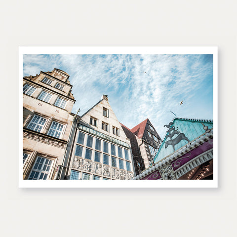 Historische Giebelhäuser am Bremer Marktplatz (145) – Postkarte