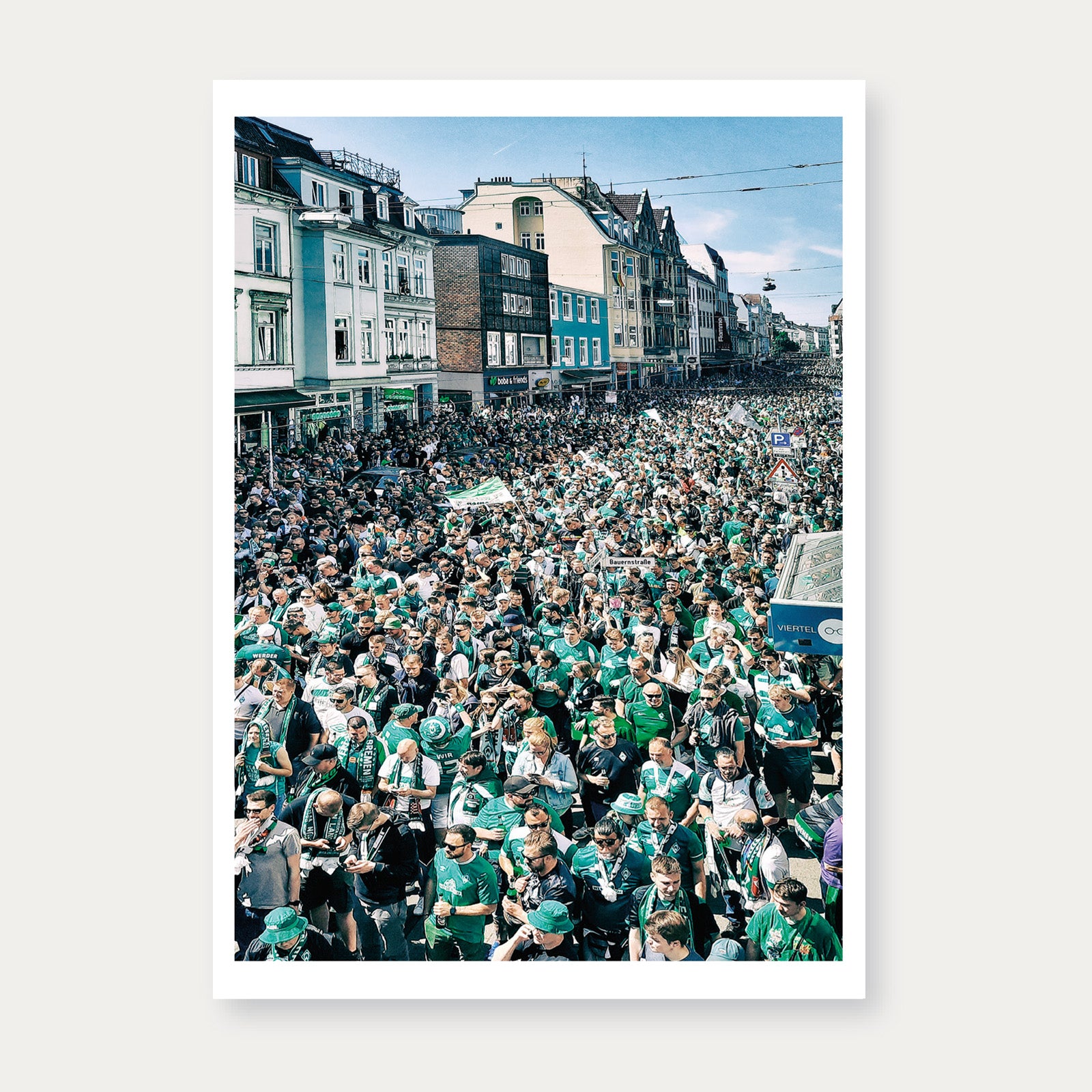 Aufstiegsspiel Fanmarsch Werder Bremen Postkarte