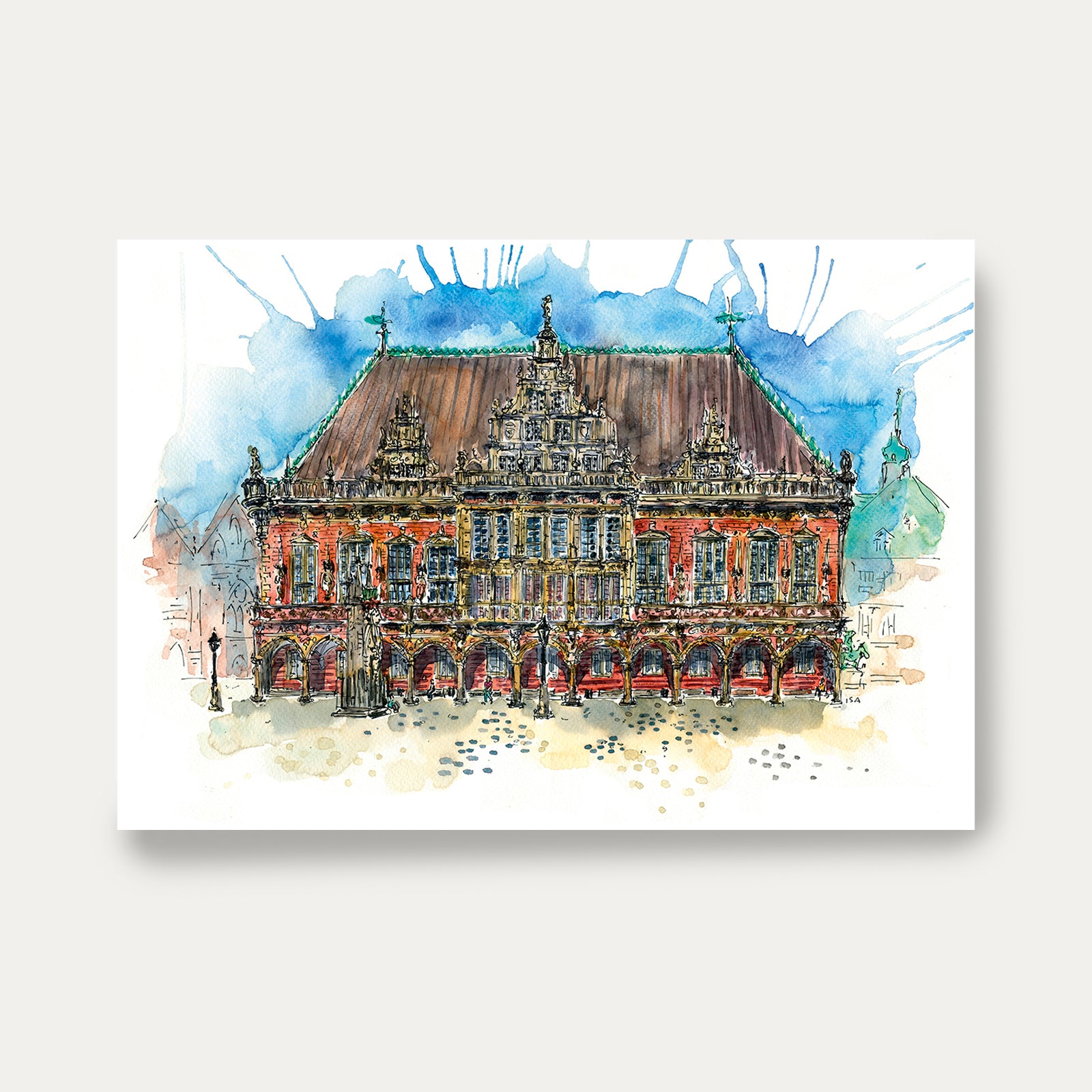 Bremer Rathaus - Isa Fischer – Postkarte