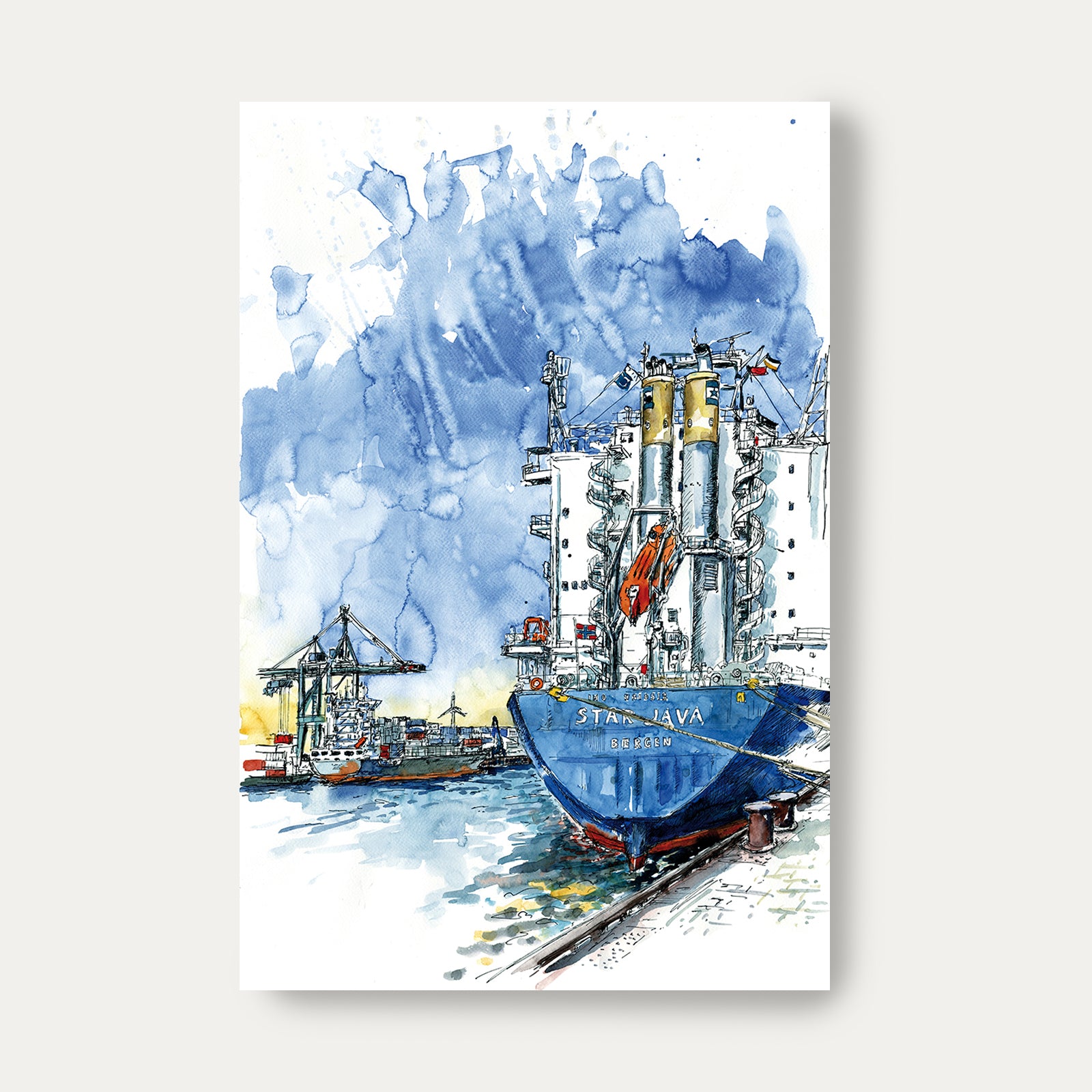Star Java im Neustädter Hafen - Isa Fischer – Postkarte