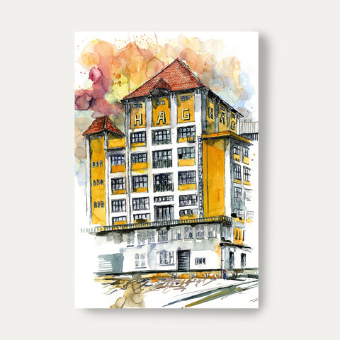 Kaffee Hag Gebäude - Isa Fischer – Postkarte