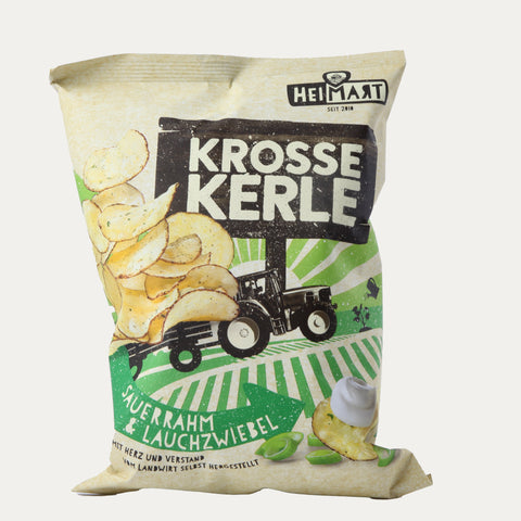Krosse Kerle - Kartoffelchips Sauerrahm & Lauchzwiebel – Chips 115g
