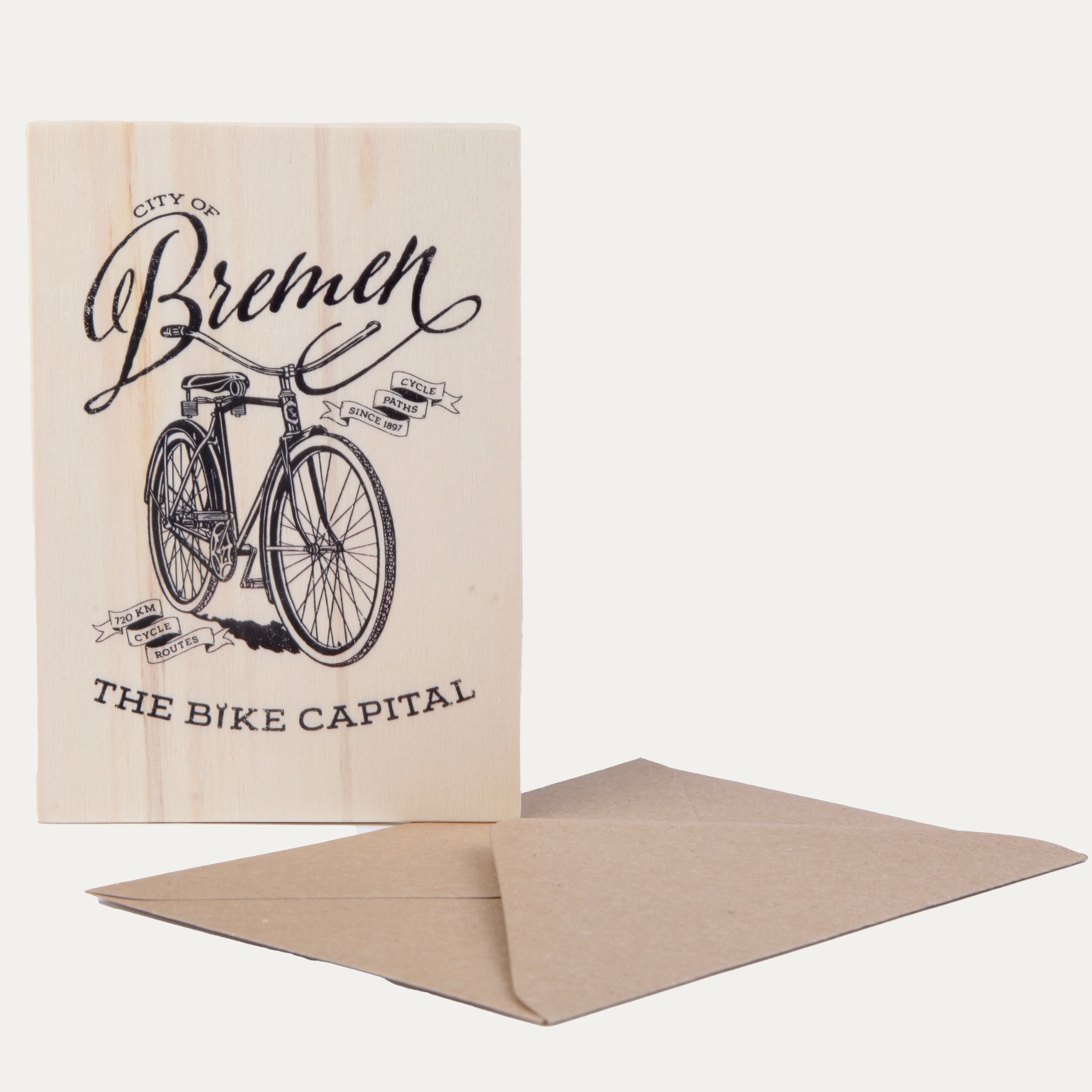 Bike Holzpostkarte