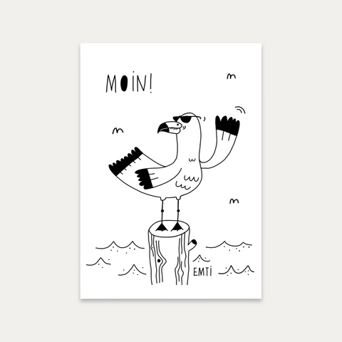 Moin Möwe Postkarte