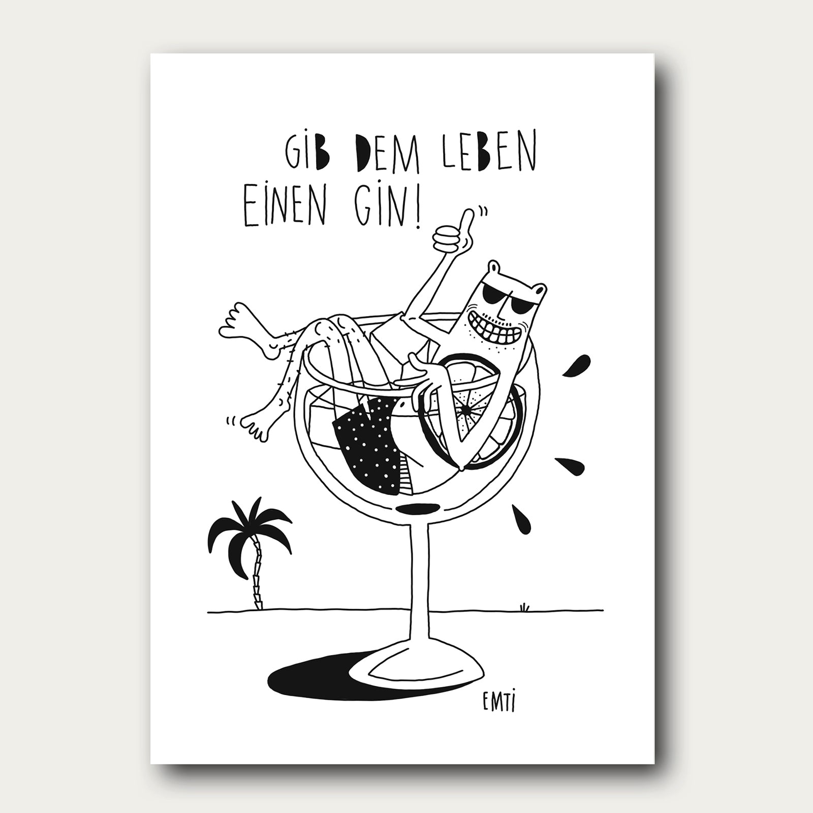Gin Postkarte Emti