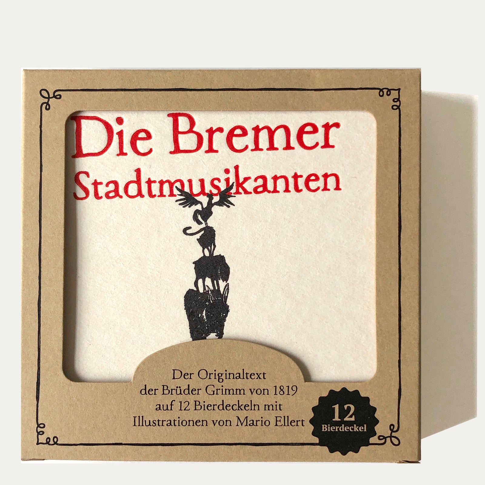 Bierdeckel Stadtmusikanten 12er Set - Made in Bremen - Steintorpresse -