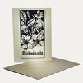 Glückwünsche Blumen Holzpostkarte - Made in Bremen - Kartenmanufaktur Tara Frese - 