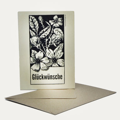 Glückwünsche Blumen Holzpostkarte - Made in Bremen - Kartenmanufaktur Tara Frese - 