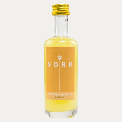 Zitrone-Ingwer Likör Nork 20% Vol. 5 cl mini - Made in Bremen - NORK -